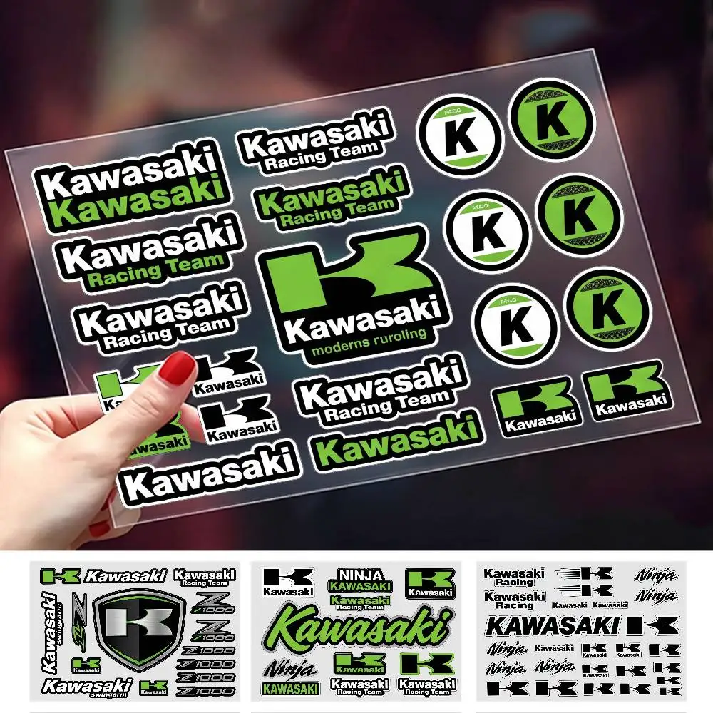 FÜR KAWASAKI Hochsichtbarer, reflektierender, wasserdichter Aufkleber, Kratzschutz-Aufkleber, passend für Auto, Motorrad, Helm, Kühlschrank