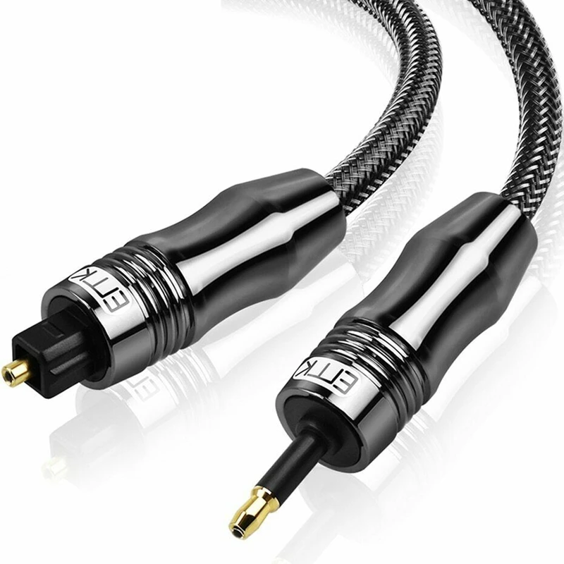 Som digital toslink para mini cabo óptico, 3,5mm, spdif, 5m