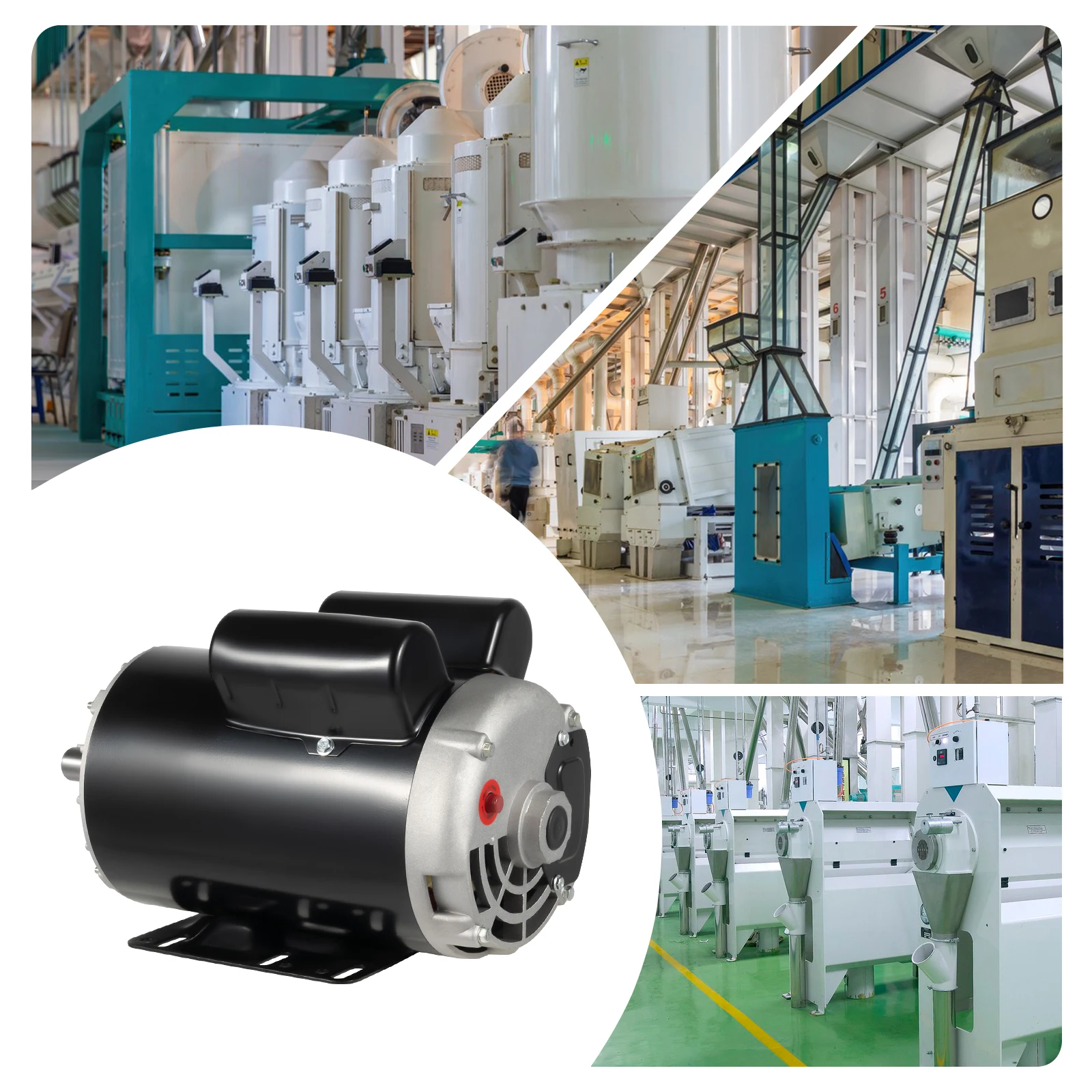 5 PS 3450 U/min einphasiger Kompressor-Elektromotor 208–230 V, 10,3 N m, mit Halterungssockel