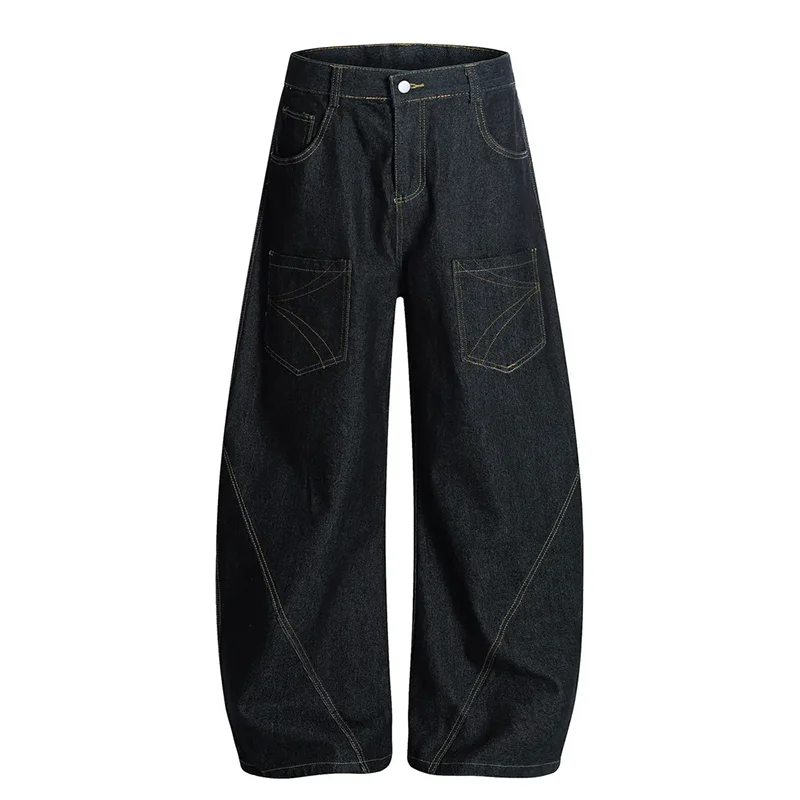 Y2K-pantalones vaqueros lavados Vintage para hombre y mujer, Vaqueros de pierna ancha holgados con bordado en la espalda y letras blancas, ropa de calle cómoda e informal
