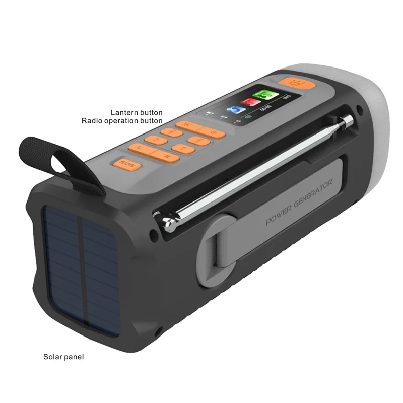 

ELOS-Solar Hand Crank Radio Multifunction Portable Emergency AM/FM DAB Radio With Flashlight Solar SOS For Outdoor Camping