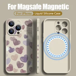 Cute Love Heart Magnetic Case For iPhone 17 Pro Max 17e Air 16 15 14 Pro Max 13 12 Pro 11 For Magsafe Wireless Charge TPU Cover