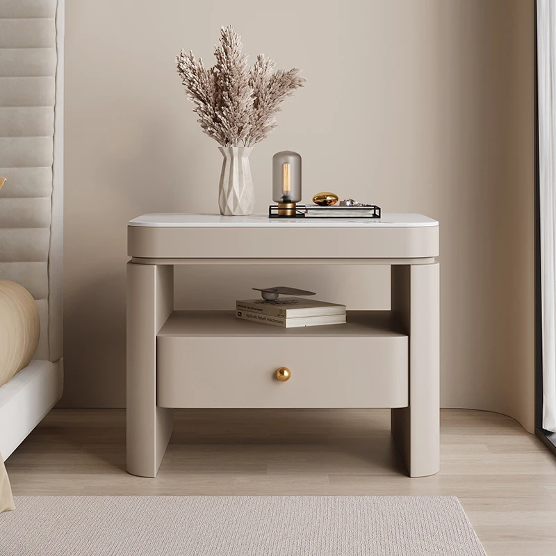 

Luxury Bedside Table Unique Trendy Design Storage Glamour Aesthetic Nightstands with Drawers Mesita De Noche Bedroom Furniture