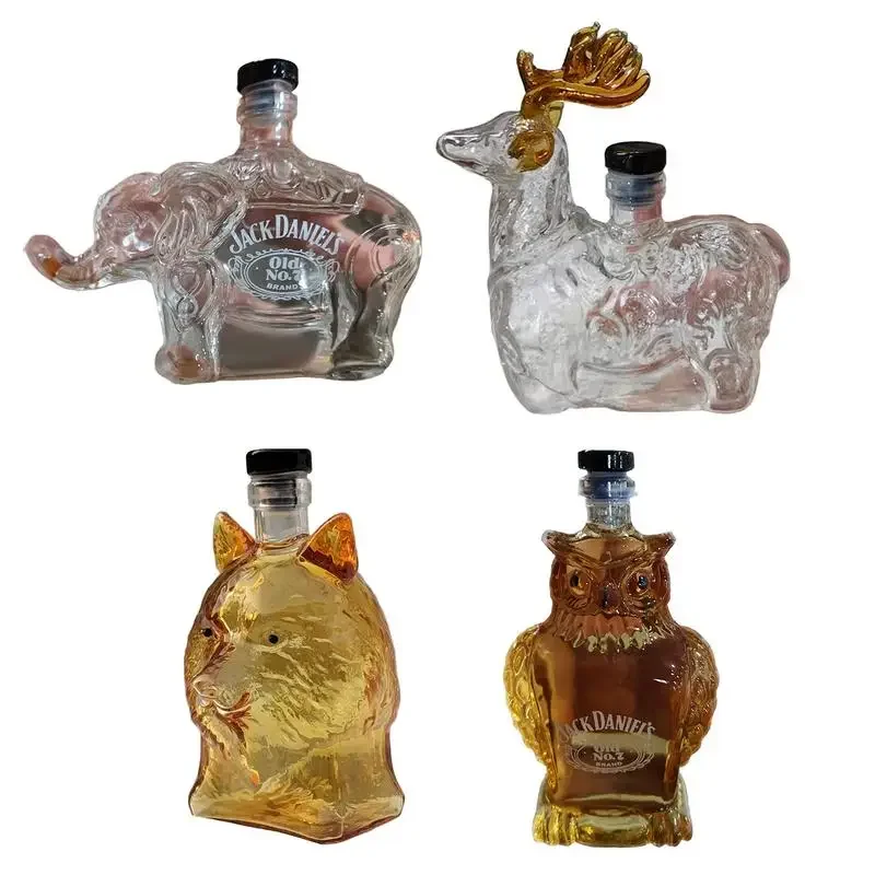 

Deer Owl Elephant Wolf Head Liquor Decanter Dad Husband Glass Whiskey Decanter Bottle Exquisite Liquor Bottle Home Decoration