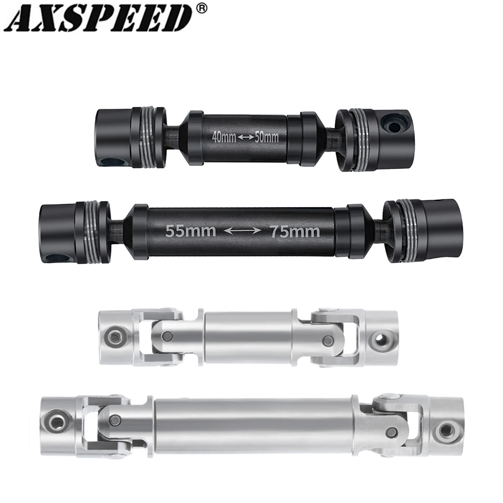 AXSPEED 2Pcs Steel CVD Drive Shafts Chassis Center Driveshaft for 1/18 TRX4M TRX-4M Bronco Defender Upgrade Parts