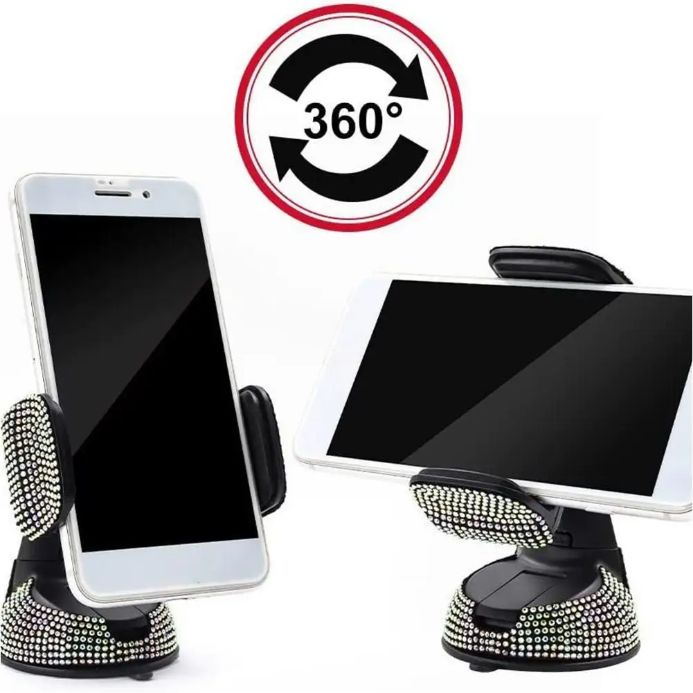 Supporto per telefono per auto con diamante in cristallo Supporto per auto con strass bling Supporto magnetico per telefono cellulare Supporto GPS per iPhone T4O0