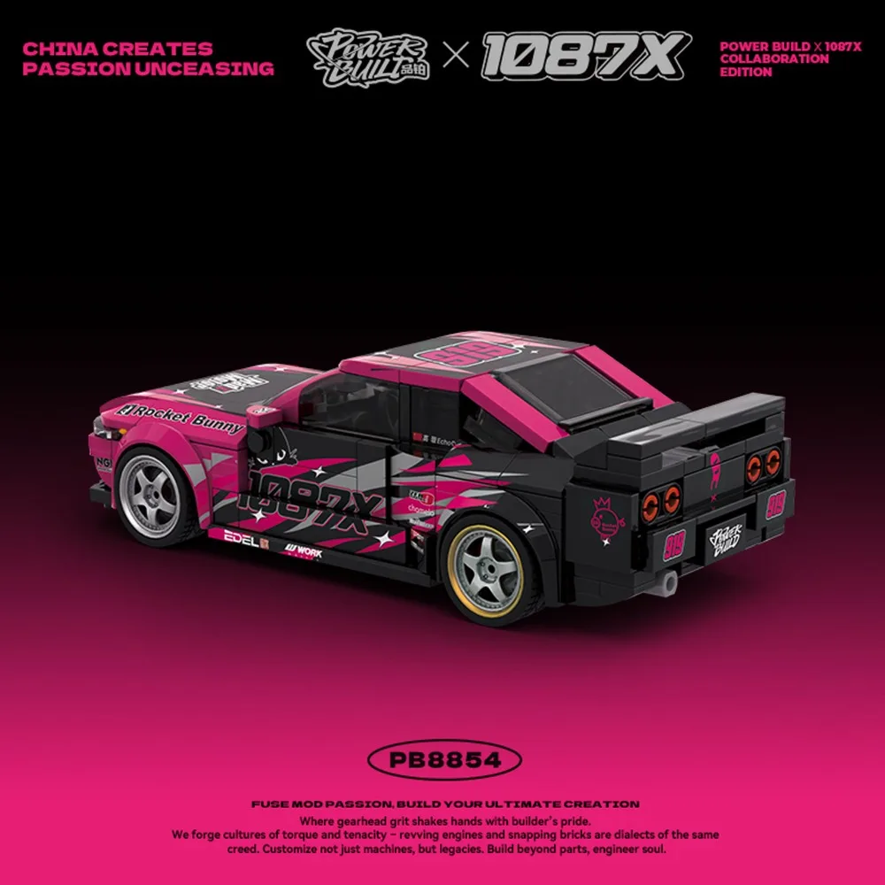 PB8854 Super Drift Racing Klocki Konstrukcyjne MOC Zestaw Słynny Samochód Sportowy Terenowy Model Zestawy Techniczne Klocki Zabawki Prezenty Świąteczne
