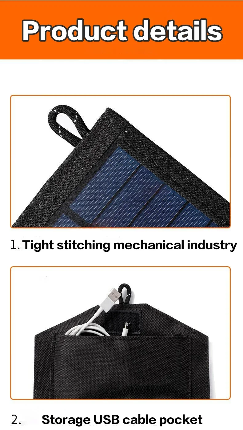 800W 6-Fold  Foldable solar panel portable solar panels charger USB 5V DC Full time power solar panel mobile power supply