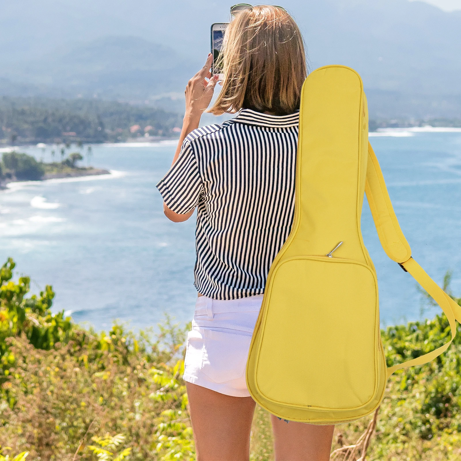 

Cotton Ukulele Bag Container for Kids Oxford Cloth Electric Guitar Gig Canvas Tote Portable Case Backpack Rib Child