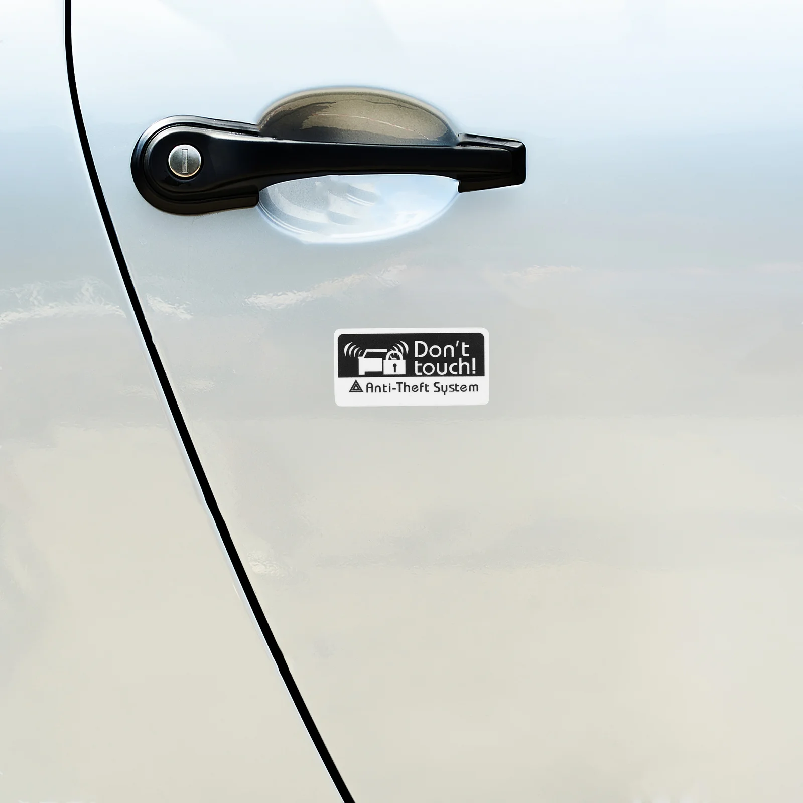 2Pcs Do Not Touch Sticker Anti-Theft Car Security Decal Strong Adhesive Waterproof Protection for All Cars Universal Fit Safety