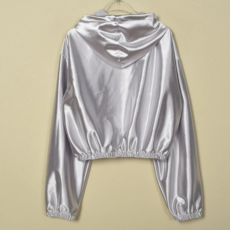 Bright Silver เสื้อ Hiphop กางเกงสําหรับสตรีกลุ่มชุดเต้นรําแจ๊สบาร์ Dj Ds Kpop ชุดเวที Street Dance XS8420