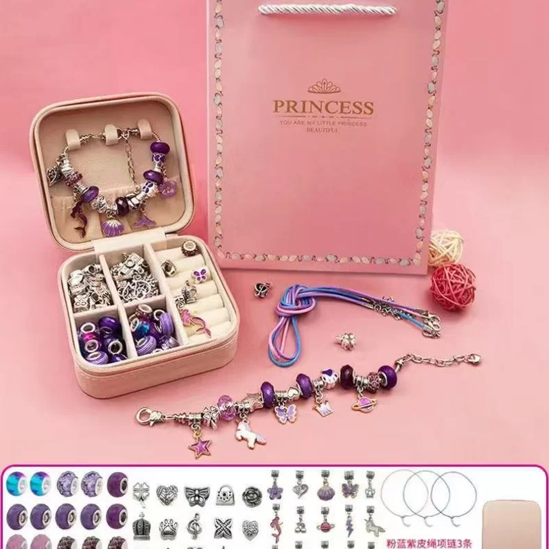 

Детский образовательный набор для бисера «сделай сам» для браслетов и ожерелий, подарок на день рождения, набор браслетов из бисера с подарочной коробкой