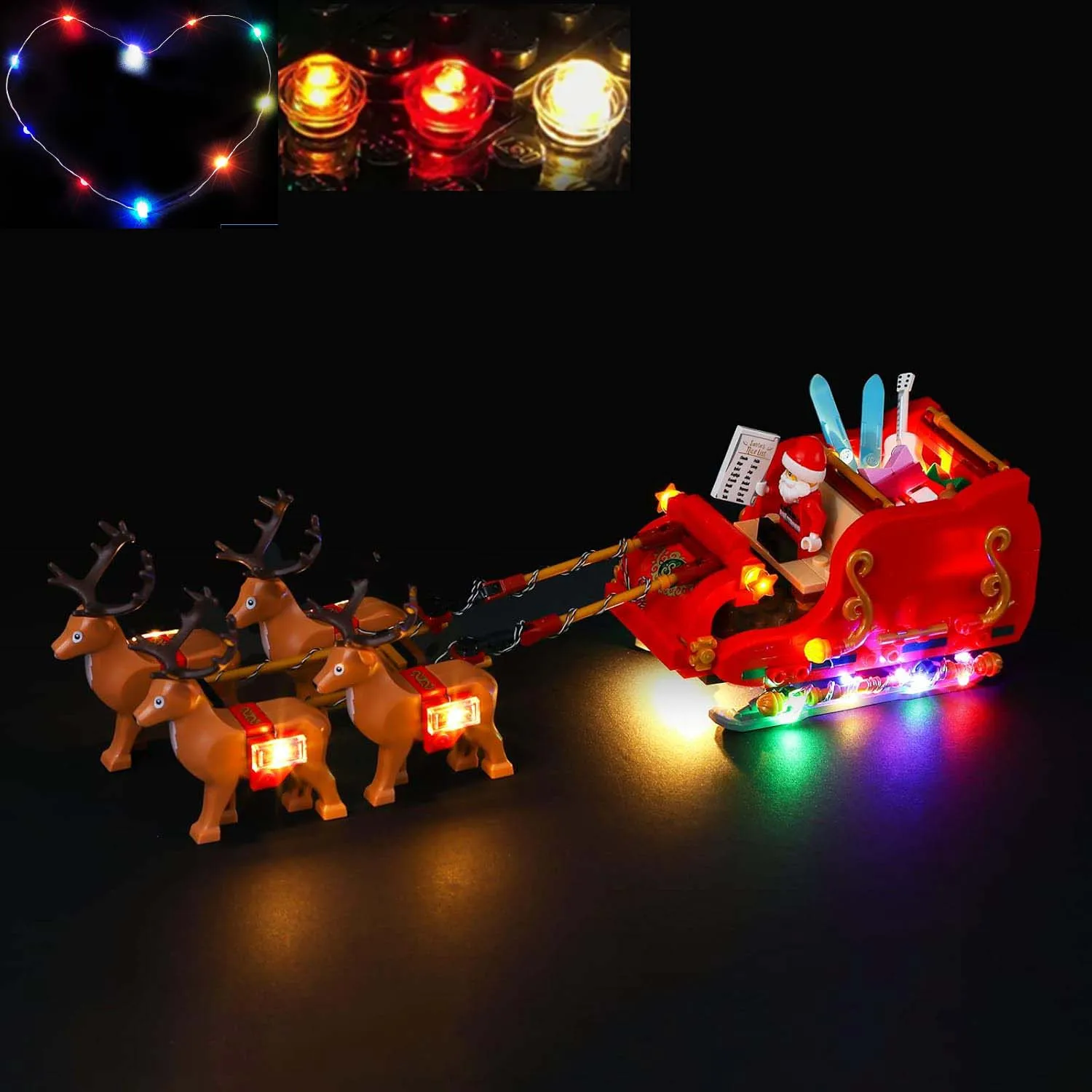 USB Lights Compatible with LEGO 40499 Seasonal Santa's Sleigh Building -(NOT Include Lego Model)