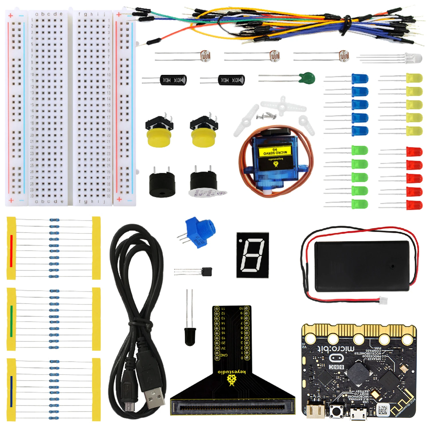 Keyestudio Micro:bit Basic Starter Kit &MICRO:BIT Go Kit For Micro:bit Diy Kit Electronics MAKECODE STEM Education Study Kit+