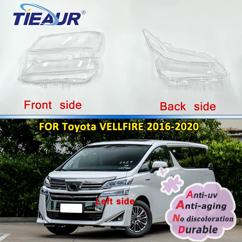 TIEAUR Car Front Headlight Lens Cover Auto Shell Headlamp Lampshade For Toyota/VELLFIRE 2016 2017 2018 2019 2020 Lampcover