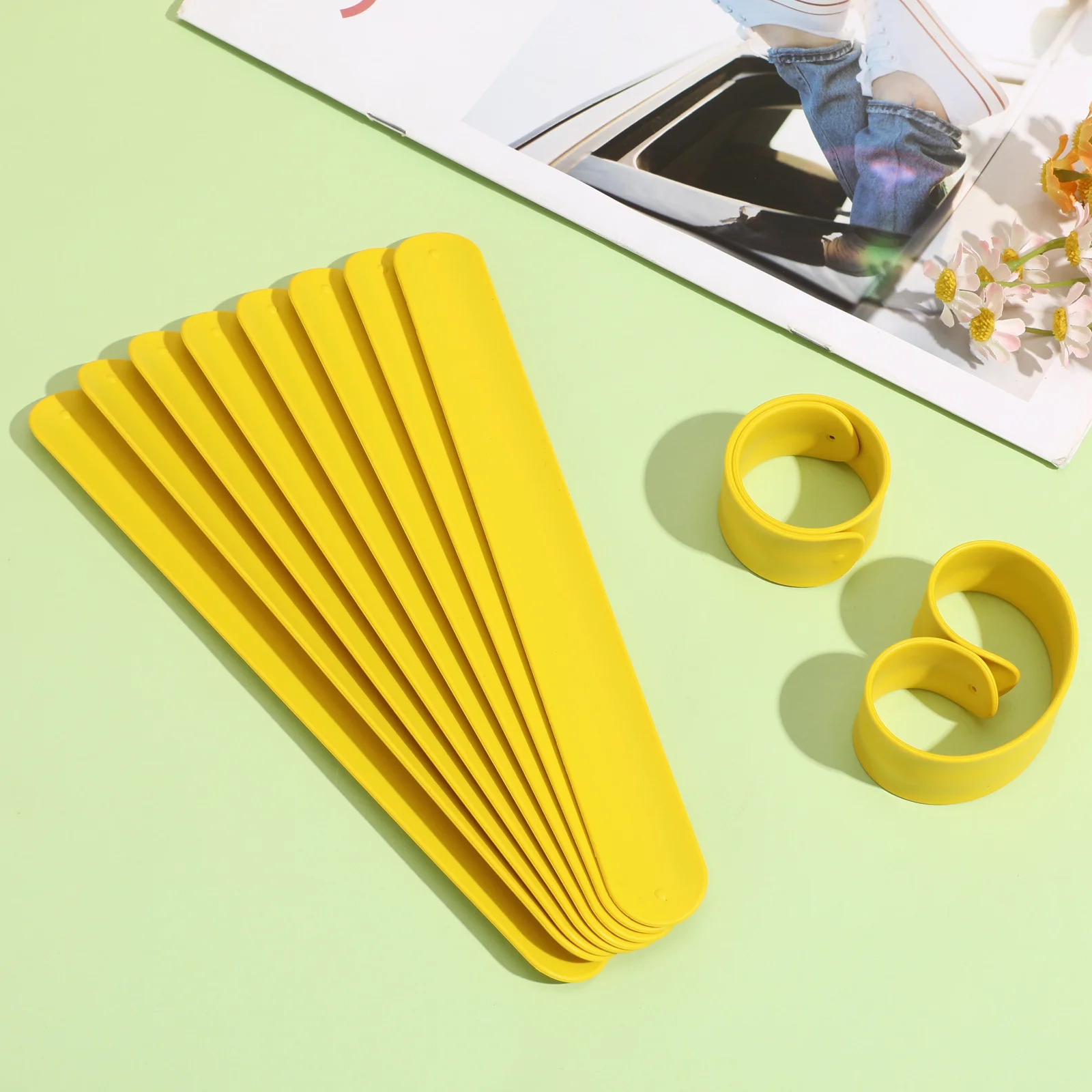 

10Pcs Slap Bracelets Silicone Wristbands Elastic Flexible Comfortable Fit for Kids Boys Girls Party Favors