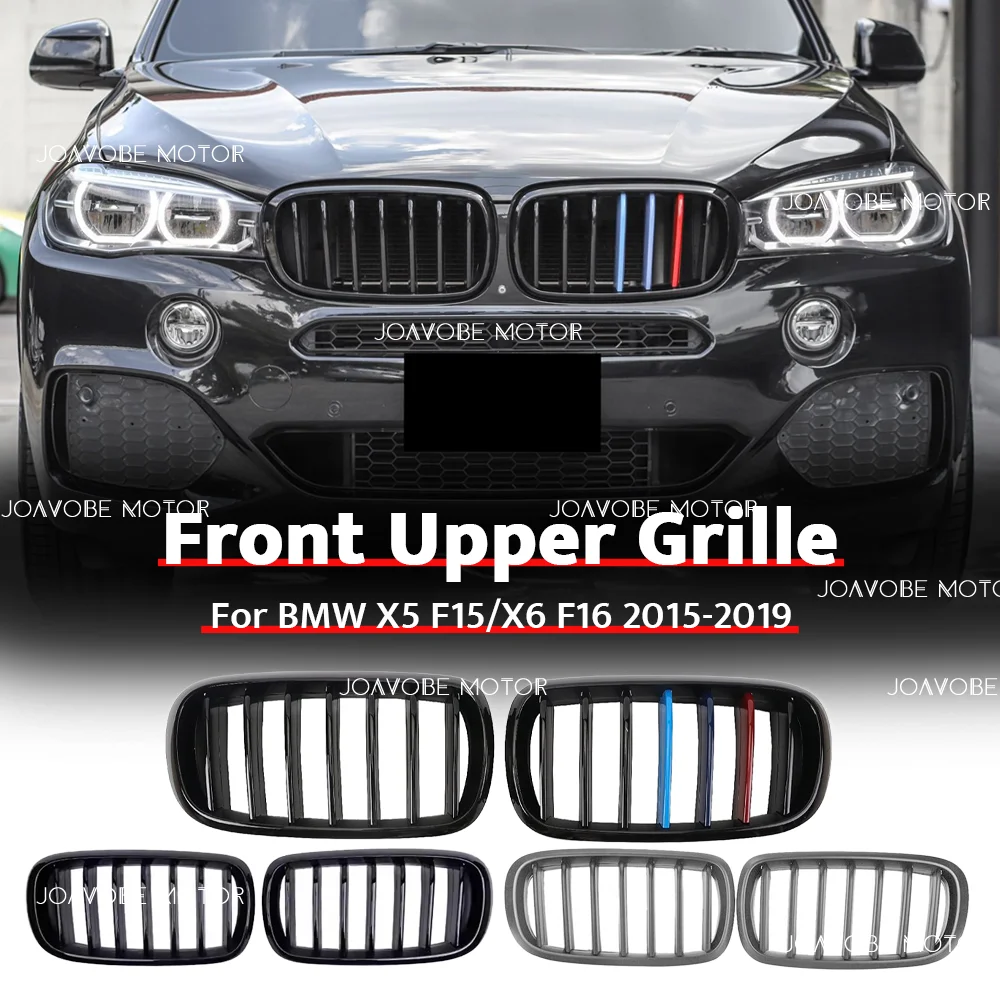 

Glossy Black Glossy M-Color Matte Black Single Line Style Front Bumper Grille For BMW X5 F15 X6 F16 2013-2020