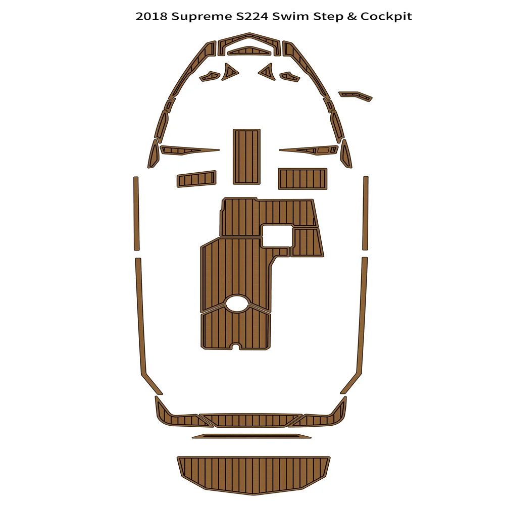 

2018 Supreme S224 Swim Platform Cockpit Mat Boat EVA Foam Teak Deck Floor Pad