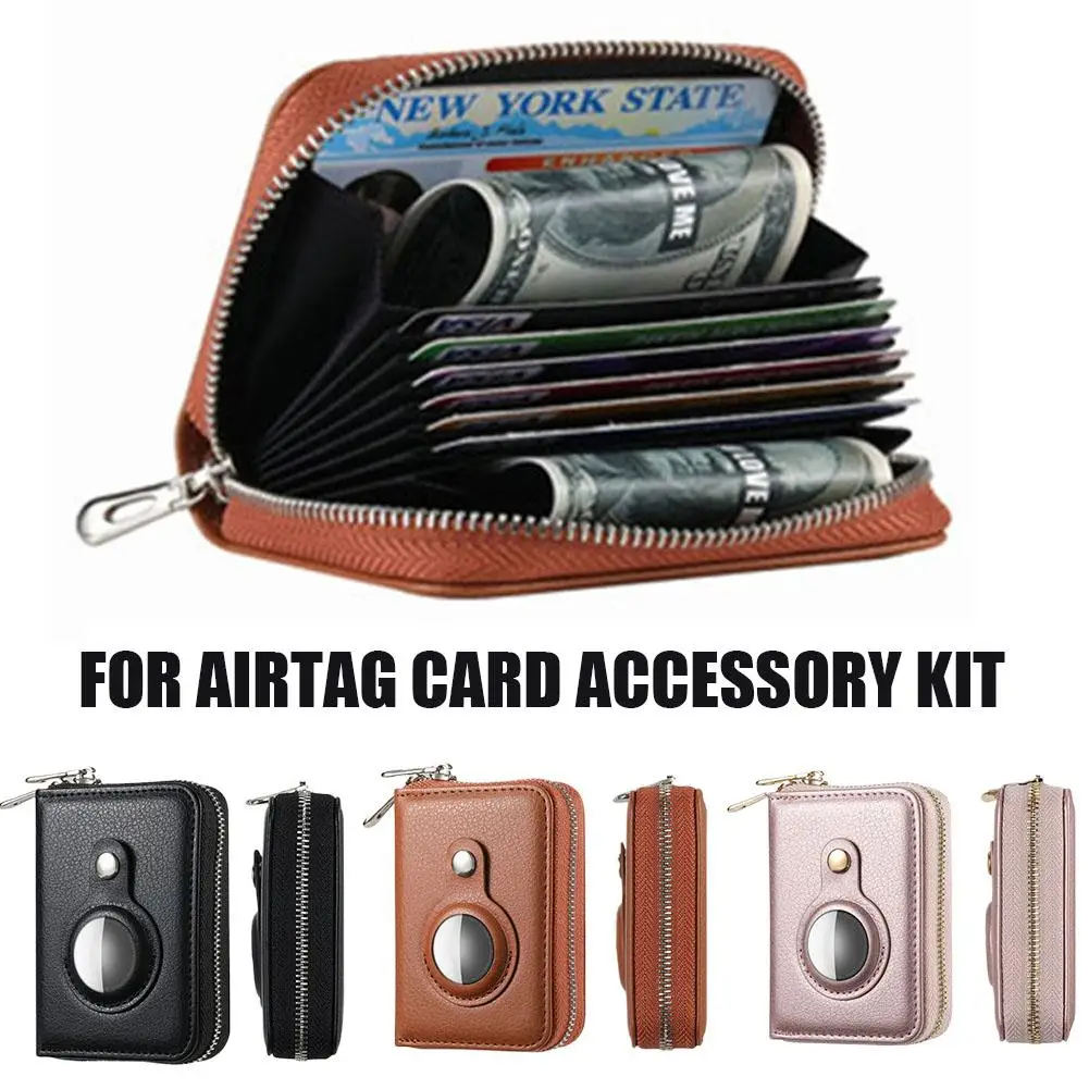 

Сумка для карт на молнии для Apple, защитный чехол для AirTag, противоугонный кошелек, вставка для карт для Air Tag, комплект аксессуаров K4B0