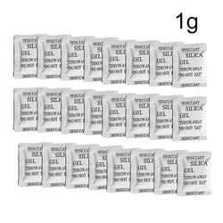 50Pcs 1g Non-toxic Silica Gel Packs Desiccant Pouches Damp Room Kitchen Clothes Moisture Absorber Dehumidifier Food Storage