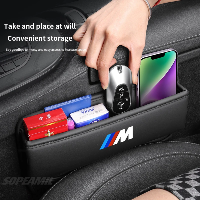 BMW M X1 X3 X4 X5 X6 X7 F10 F15 F25 F30 E36 E39 E46 E60 E87 E90 Car Seat Crevice Storage Box Seat Gap Slot Organizer Accessories