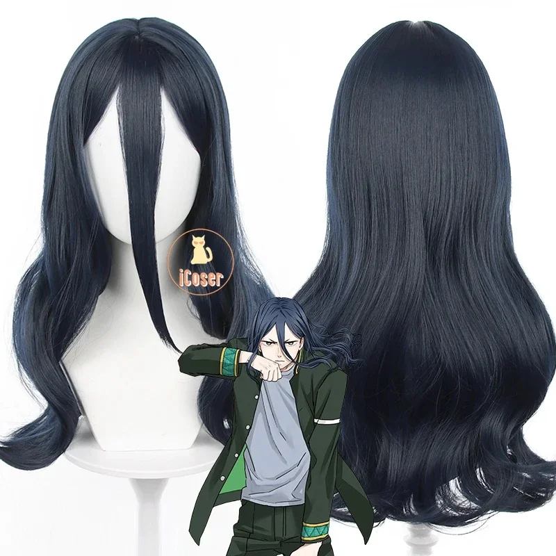 3,v;5'h\8/Kyotaro Sugishita Cosplay Wig Anime Wind Breaker Dark Blue Long Hair Bofurin Halloween Party Women Men Props7;j'9.g\2/ - view 2