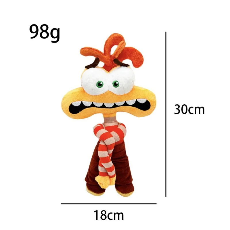 2024 New Item In Stock Inside Out 2 Plush Brains Secret Service Team Orange Fury Wrapped Hand Style Long Arm Ajiao Plush Toy Anx