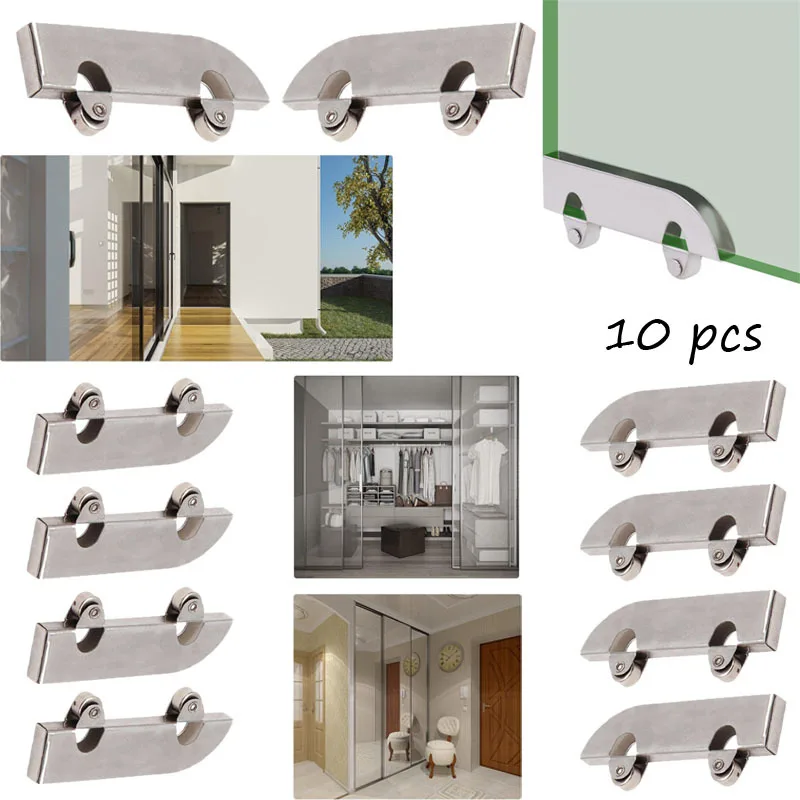 

10 шт., направляющая для раздвижной двери, направляющее колесо для стекла, двойной нож, колесо, зажим, колесо, роликовая направляющая, аксессуары, оборудование