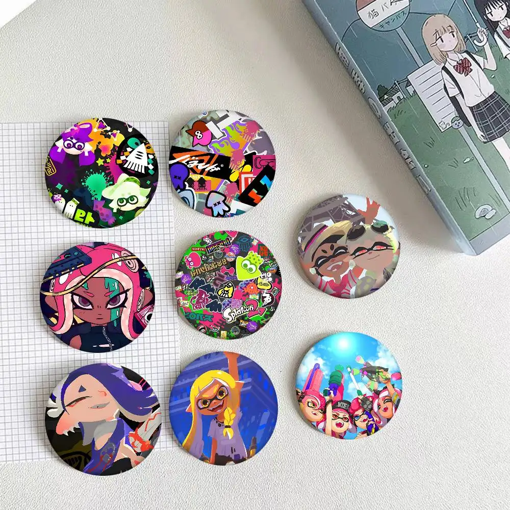 S-SplatoonS Rundes Abzeichen Kreative Brosche Kleidung Rucksack Accessoires Anstecknadel