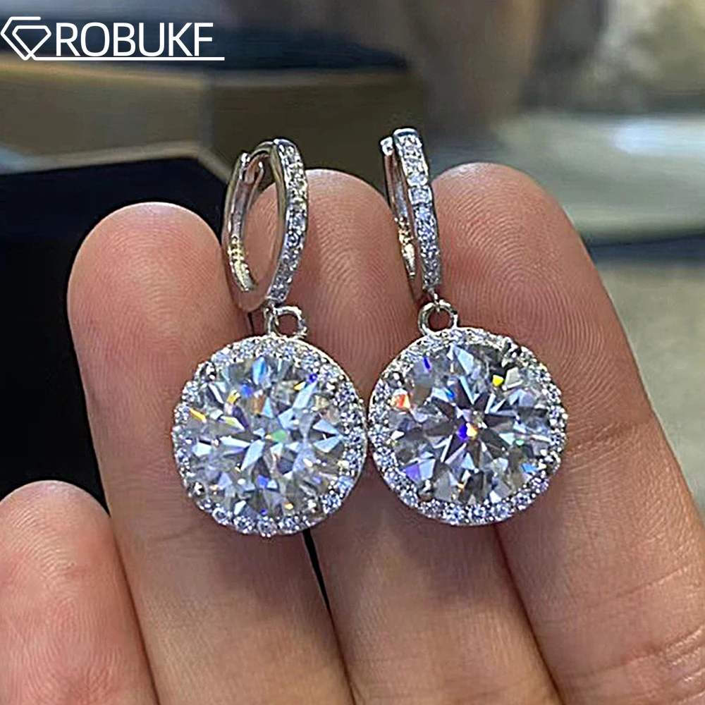 

0.5-5CT Moissanite Drop Earrings For Women D Color VVS Lab Diamond S925 Silver Dangle Earring With Certificate Pass Diamond Test