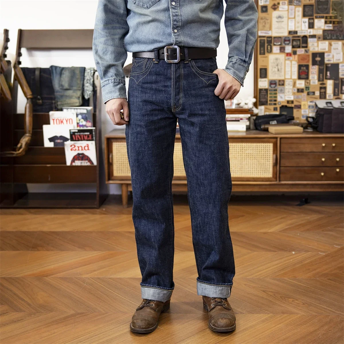 

Red Tornado DD10 Men's Selvedge Jeans Vintage 16.5oz Raw Denim Pants Onewash