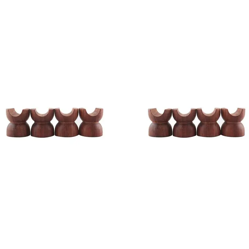 ABKQ-Hifi Audio Rosewood Insulation Wire Bracket Line Support Speaker Cable Stand Holder Shock Absorber Foot Pads, 8 Pack