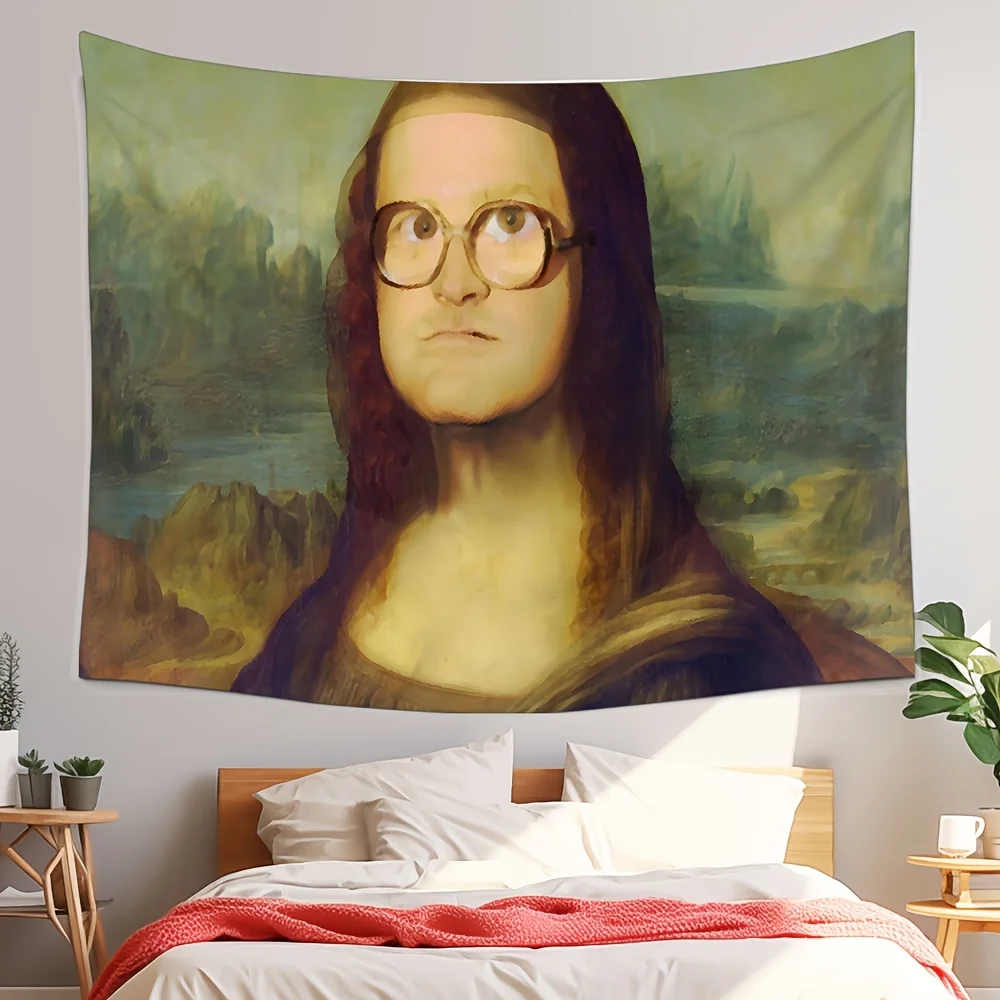 VIKAMA Humorvolle Meme-Wandteppiche: Mona Lisa Wandbehang für Jugendherberge, Schlafsaal, Schlafzimmer, Wohnzimmer-Dekoration