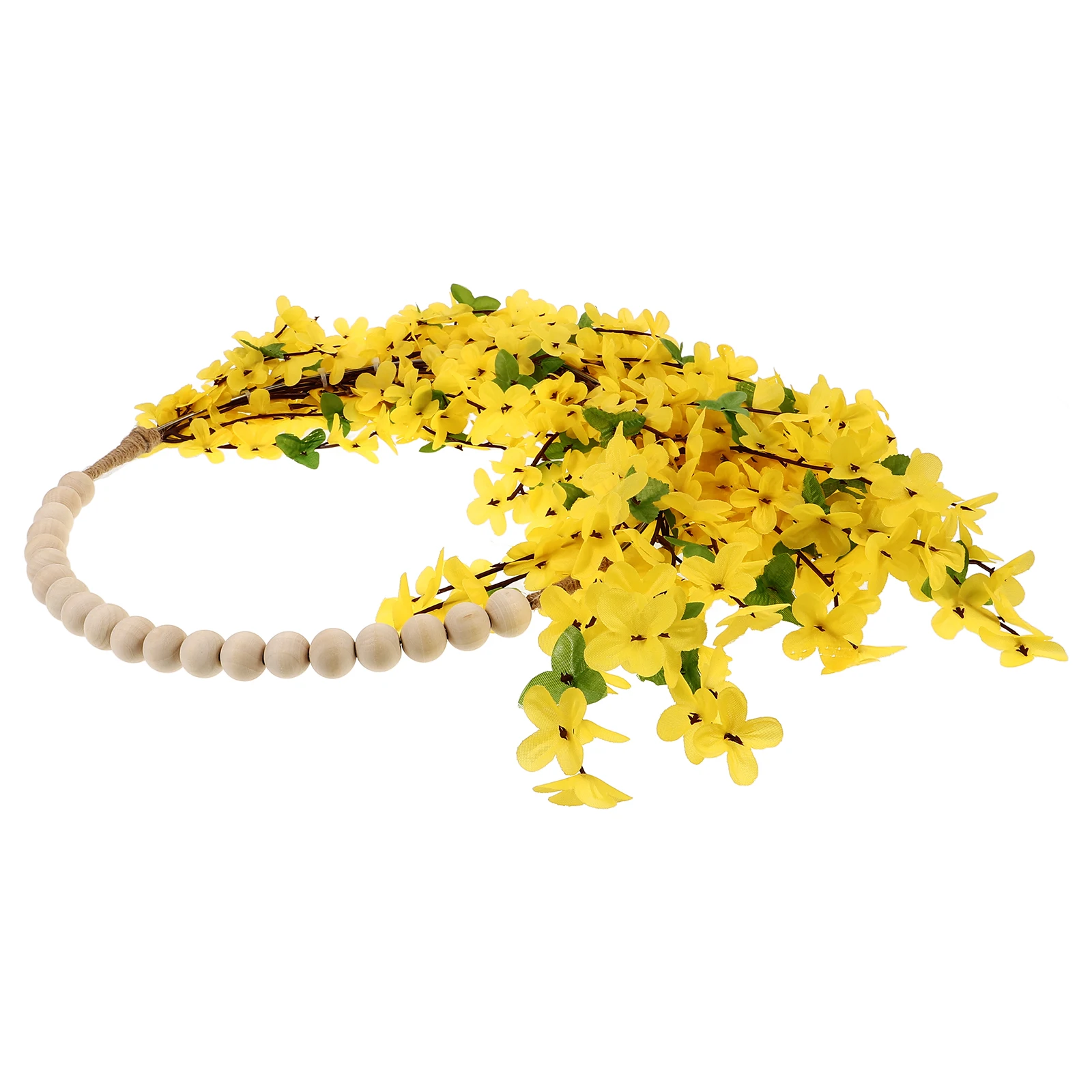 

Artificial Floral Wreath Spring Summer Holiday Decoration Front Door Porch Decor Farmhouse Wood Beads Imitation Flower Wreaths
