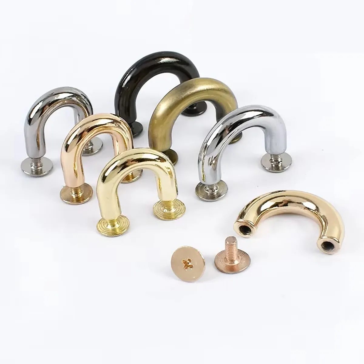 10-30Pcs 10-20mm Detachable U Ring Buckle, Arch Bridge Screw Hanger Hook for Handbag Leather Craft DIY