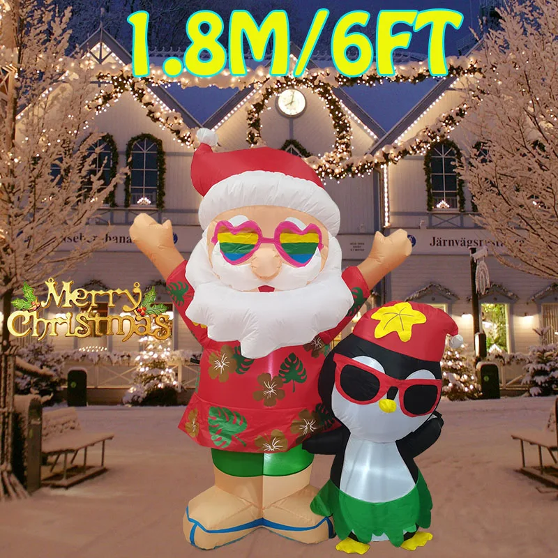 18m-6ft-christmas-toys-decoration-hawaiian-santa-claus-penguin-inflatable-model-build-in-led-lights-holiday-party-xmas-ornament