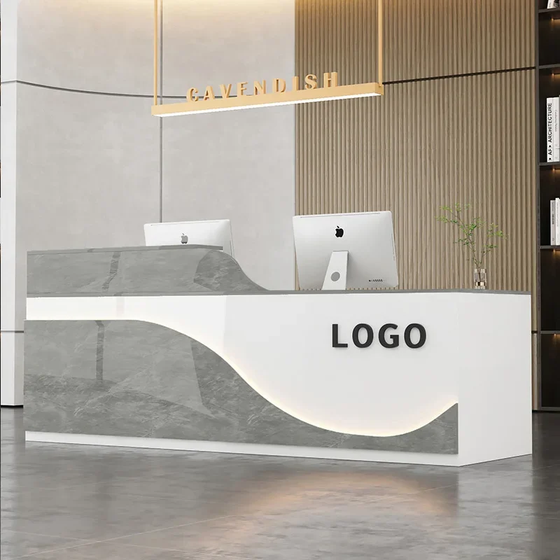 

Beauty Salon Reception Desks Store Simple Bar Counter Cashier Counter Desk Modern Design Mostrador Negocio Commercial Furniture