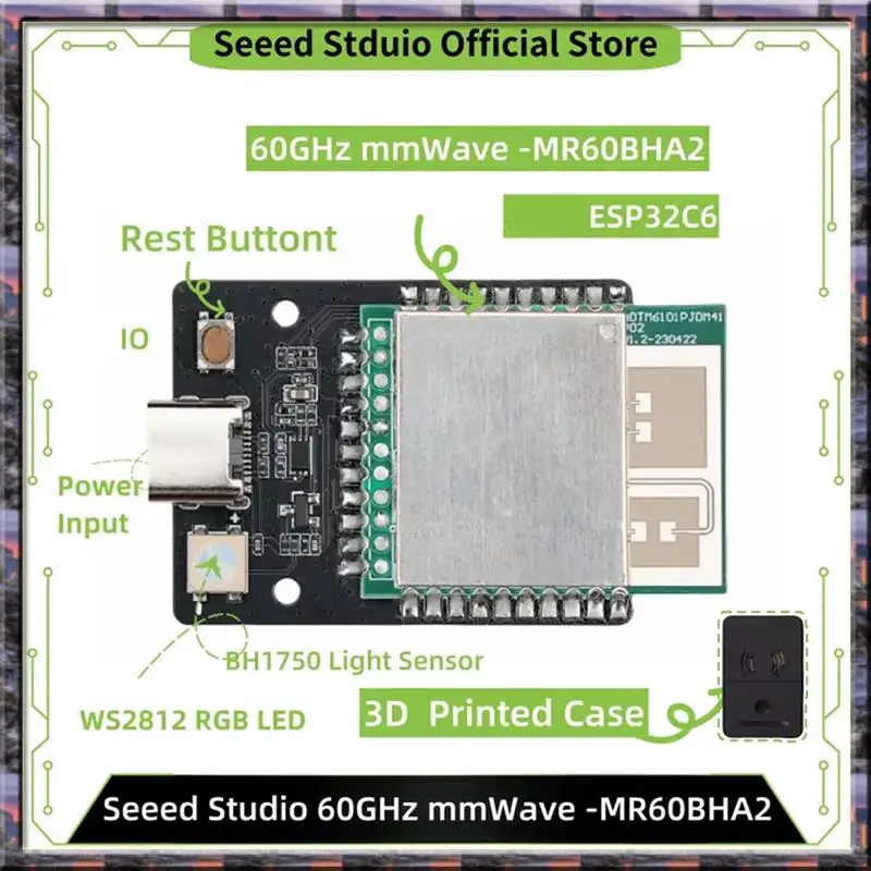 

Лидер продаж 60 ГГц Mmwave-MR60BHA2 60 ГГц модуль обнаружения дыхания и сердцебиения миллиметровой волны