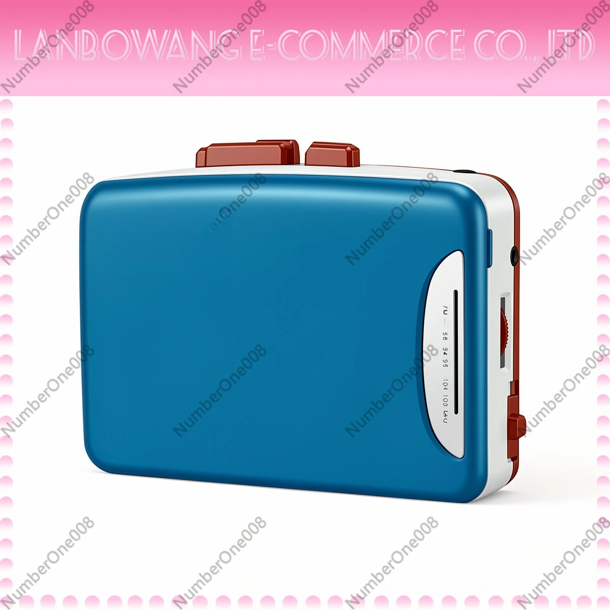 

Macaron Color Portable Tape Player with Headset FM Radio Cassette Player English Learning Device Retro Music Player