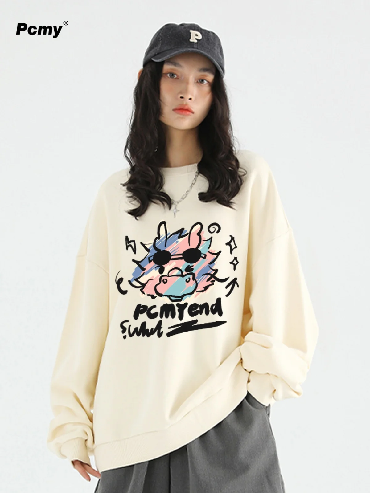 Rainbow Bullhead Trend Long Sleeve 2024 Autumn and Winter New Men and Women Couples High Quality Crew Neck Sweater