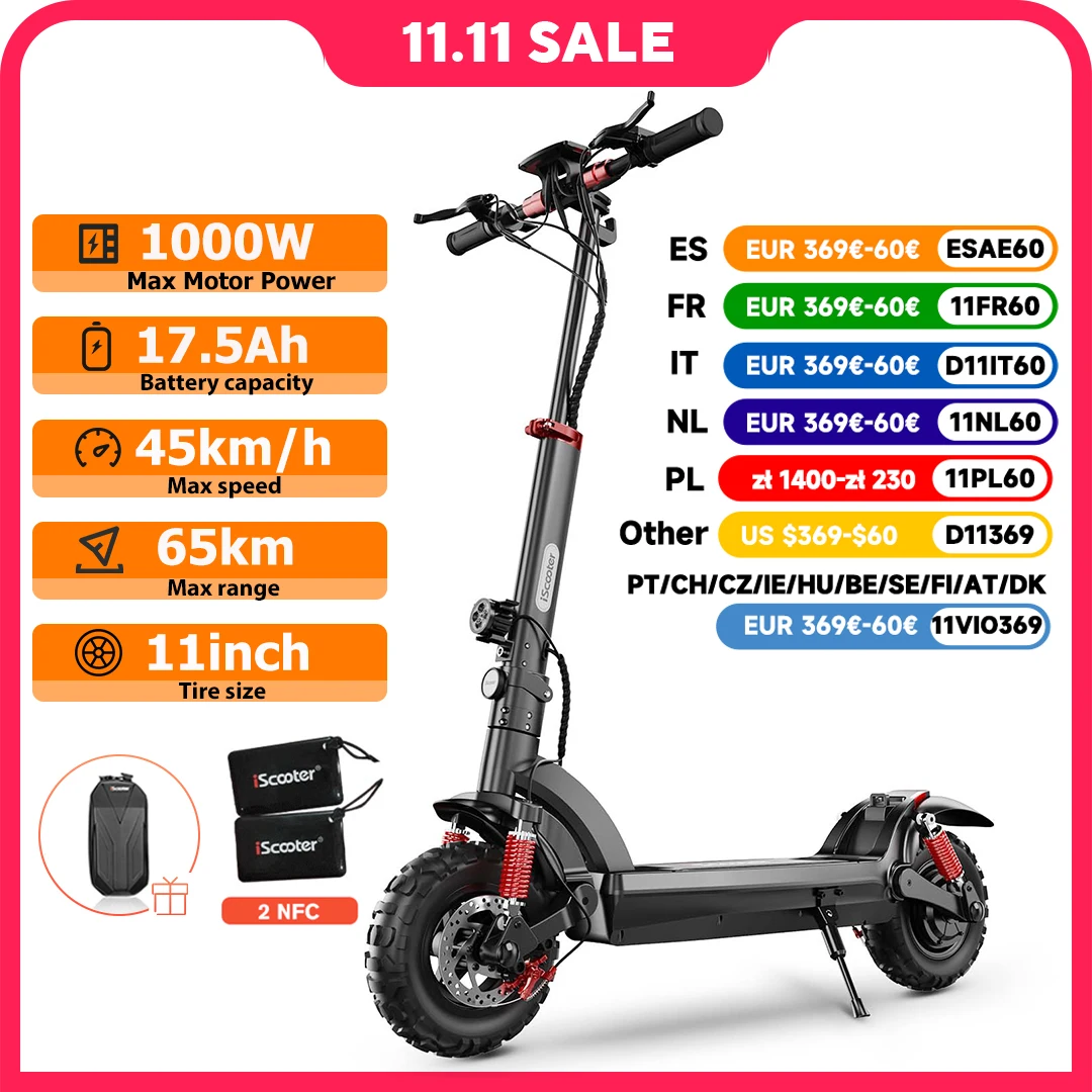 iScooter 11 hüvelykes elektromos roller 1000W