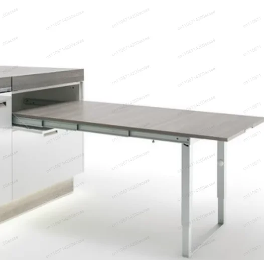 Double-legged drawer folding table island table dining table extended desktop pull-out cabinet 600 cabinet