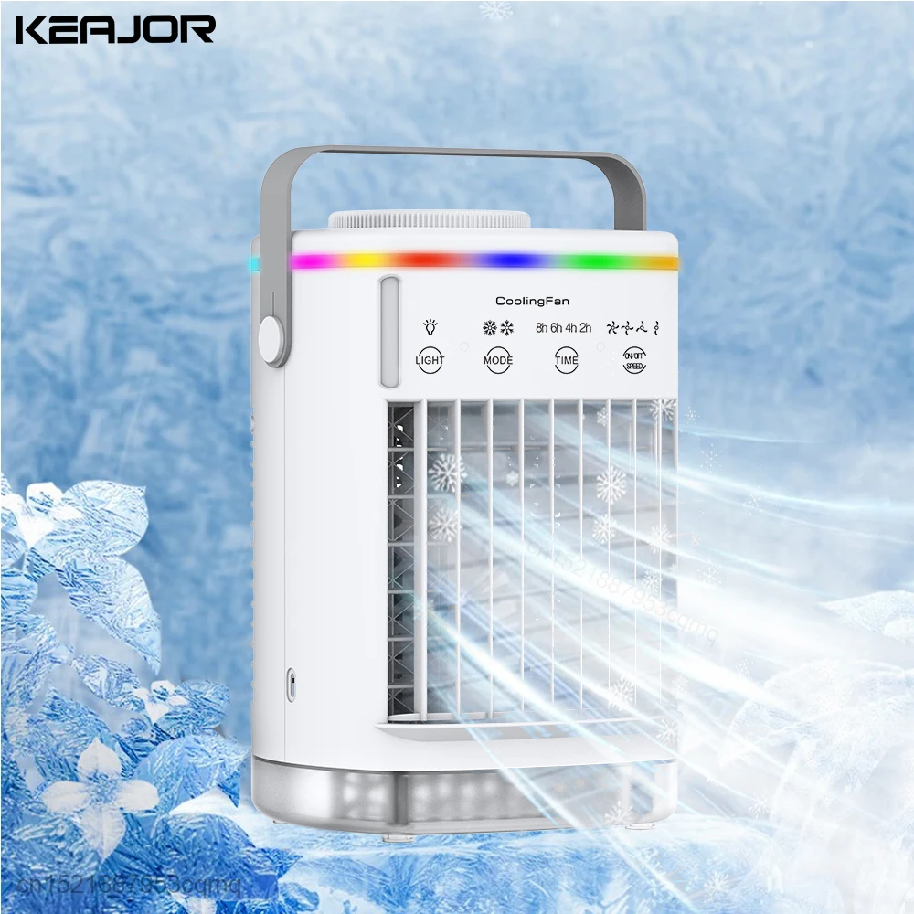 Portable Air Conditioner Mini Air Cooler Fan USB Air Conditioning 700ml Water Cooling Fan Humidifier For Home Room Office Desk