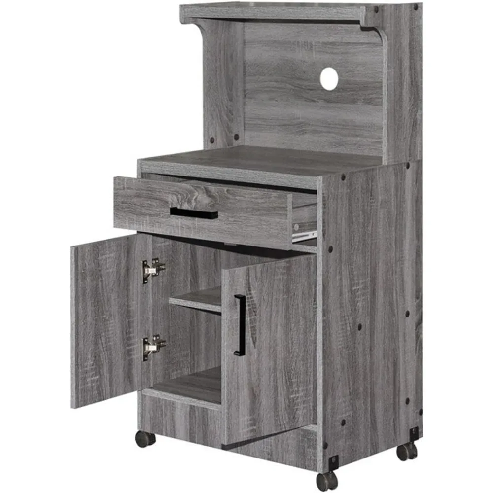 حامل ميكروويف Shelby Kitchen الخشبي الرمادي من Better Home Products