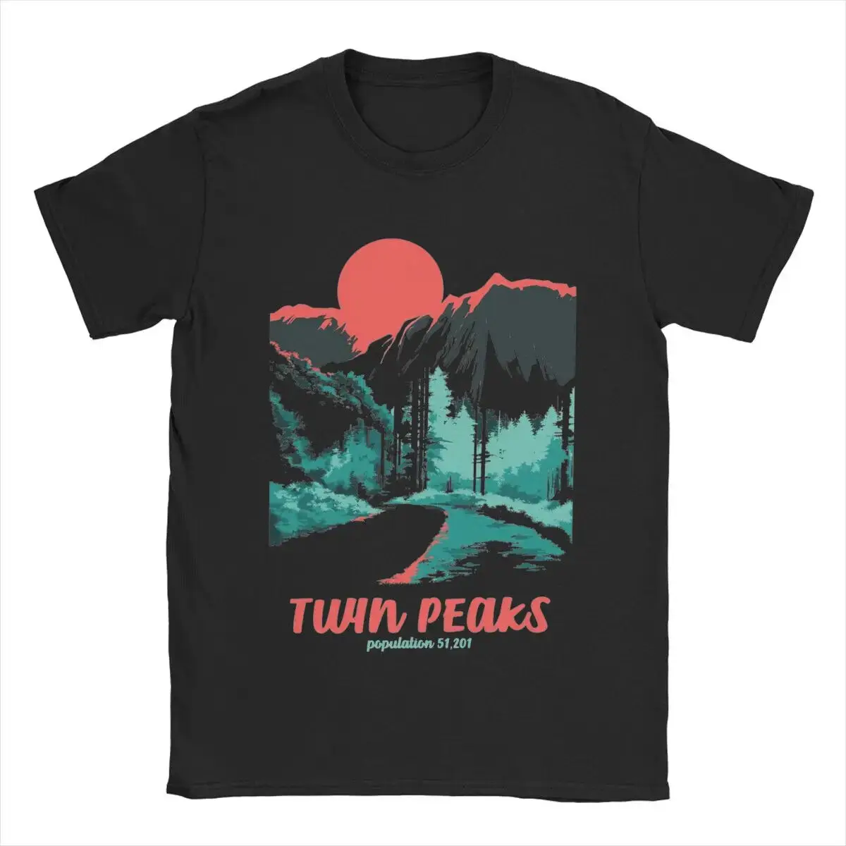 Men's T-Shirts Twin Peaks National Parks Tonal Welcome Poster Cotton Tees