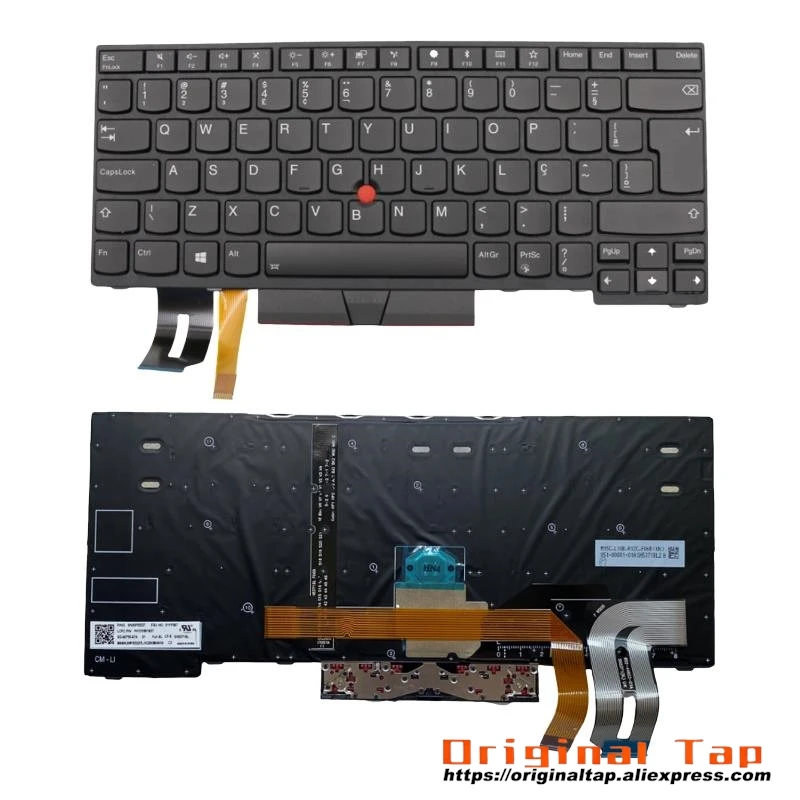 BR Brazilian Backlit Keyboard for Lenovo Thinkpad E480 E485 E490 T480S T490 T495 P43S L480 L490 L380 L390 Yoga 01YP284 01YP364 0