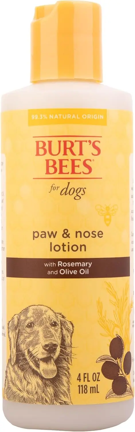 Loción para patas y nariz de perro con aceite de romero y oliva - Bálsamo hidratante para almohadillas agrietadas, piel seca y trastes, 4 fl oz