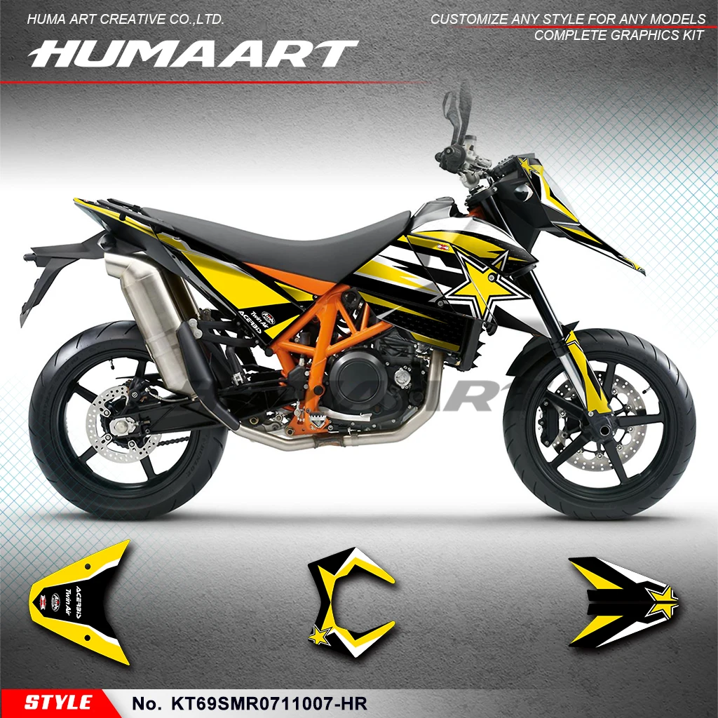 HUMAART Dirtbike Graphics Motorcycle Sticker for KTM 690 SM SMR 2007 2008 2009 2010 2011,Refurbishing,  KT69SMR0711007-HR