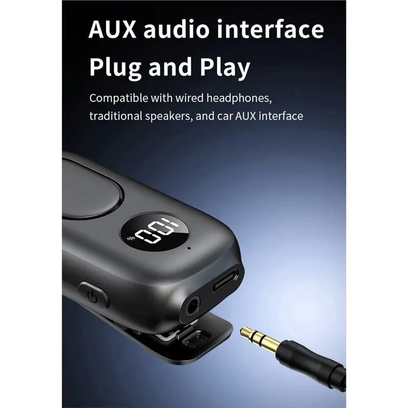 Bluetooth 6.0 Audio Receiver Car Audio Receiver Bluetooth AUX Converter Adapter For Audio Playback