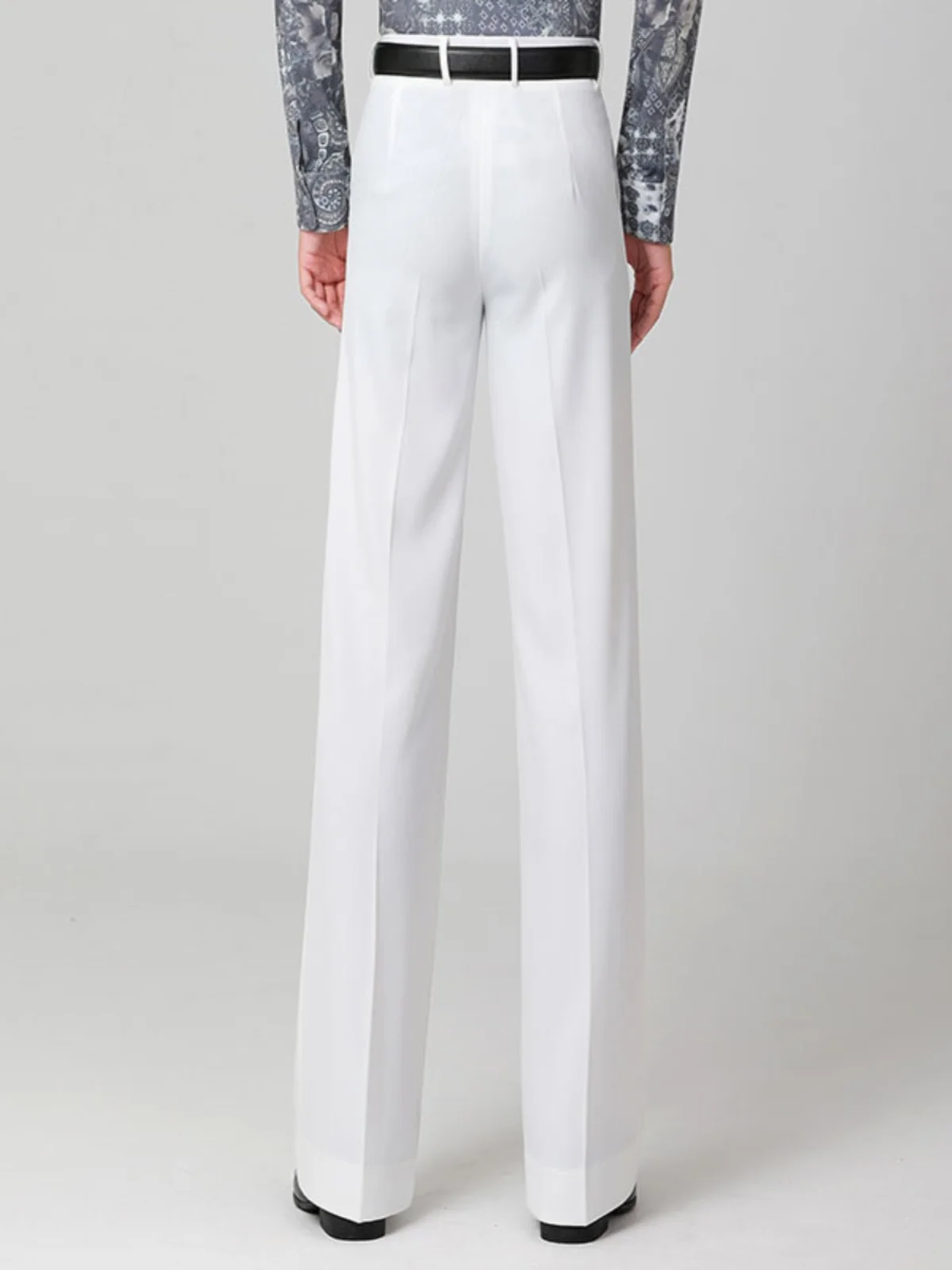 2025 국가 표준 댄스 전문 라틴 댄스 바지 남성용 새 댄스 의상 화이트 스트레이트 고급 모던 댄스 바지